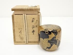 JAPANESE TEA CEREMONY / LACQUERED TEA CADDY / NATSUME MOON FLOWER